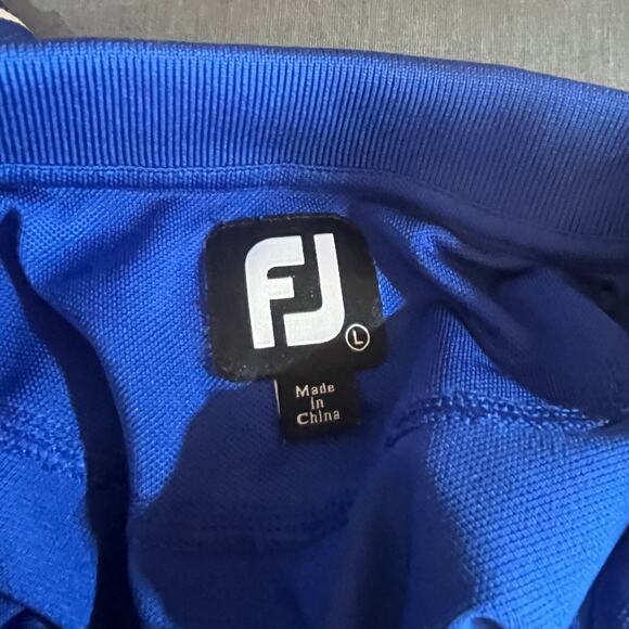 FootJoy Golf Polo Shirt Mens Large Blue White Striped Short Sleeve Outdoor - Picture 6 of 9